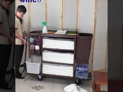 브라운 하우스케이핑 트롤리 호텔 청소 용품 금속 하우스케이핑 카트